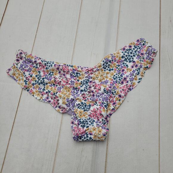 Adore Me Tiffany contour bikini bottoms cheeky ruffle floral print - Picture 2 of 8